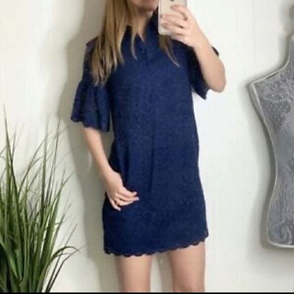 Banana Republic Navy Lace Polo Dress - Picture 1 of 15